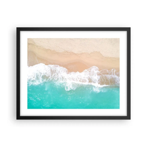 Affiche dans un cadre noir - Poster - Caresse de l'océan - 50x40 cm