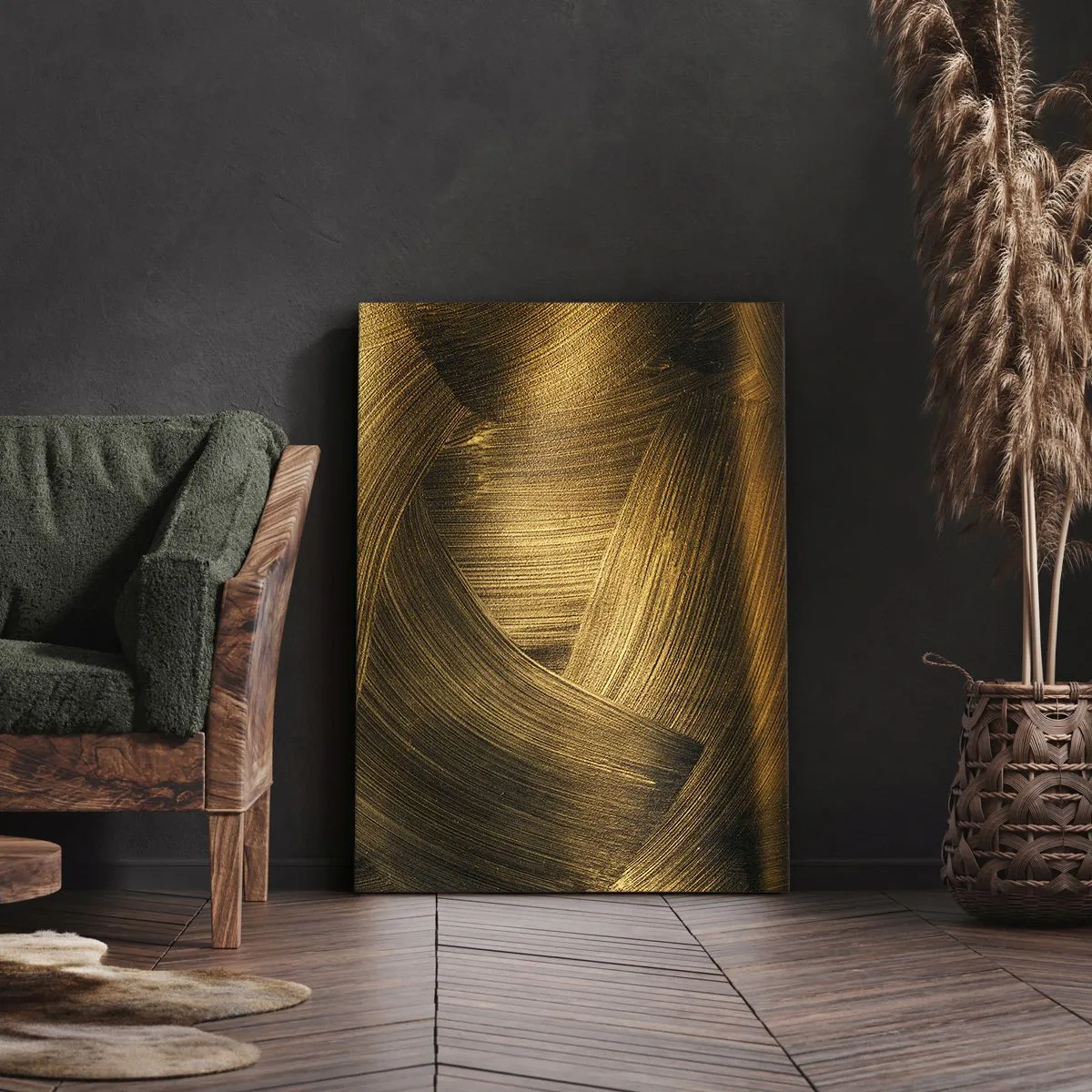 Impression sur toile - Image sur toile - Dans un labyrinthe en or - 65x120 cm
