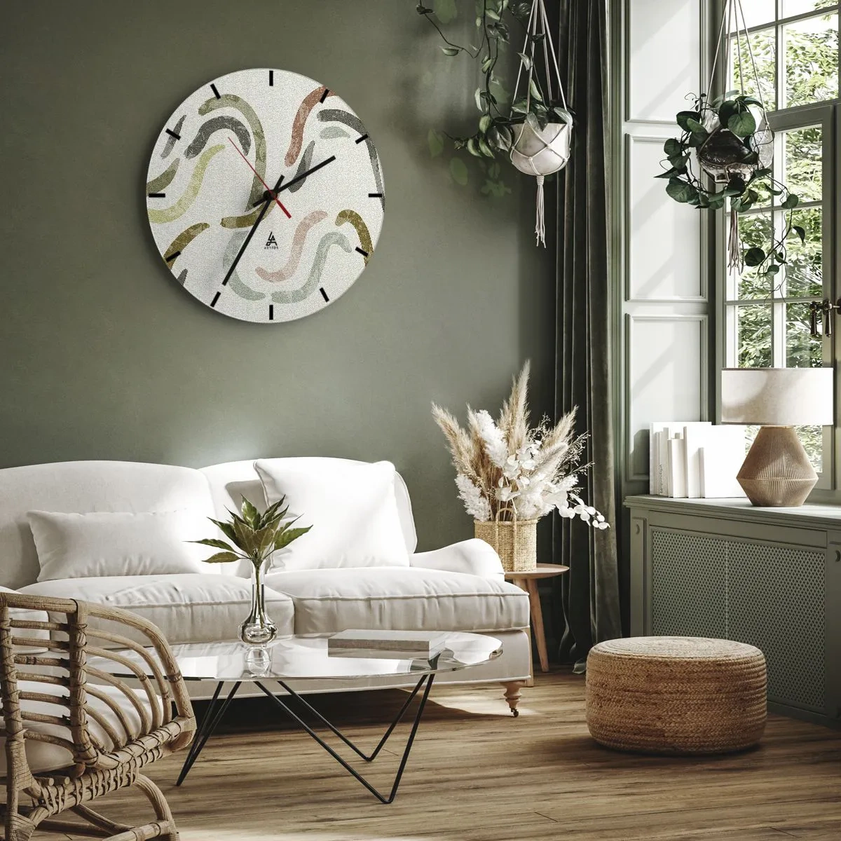 Horloge murale - Pendule murale - Une joyeuse danse de l'abstraction - 30x30 cm