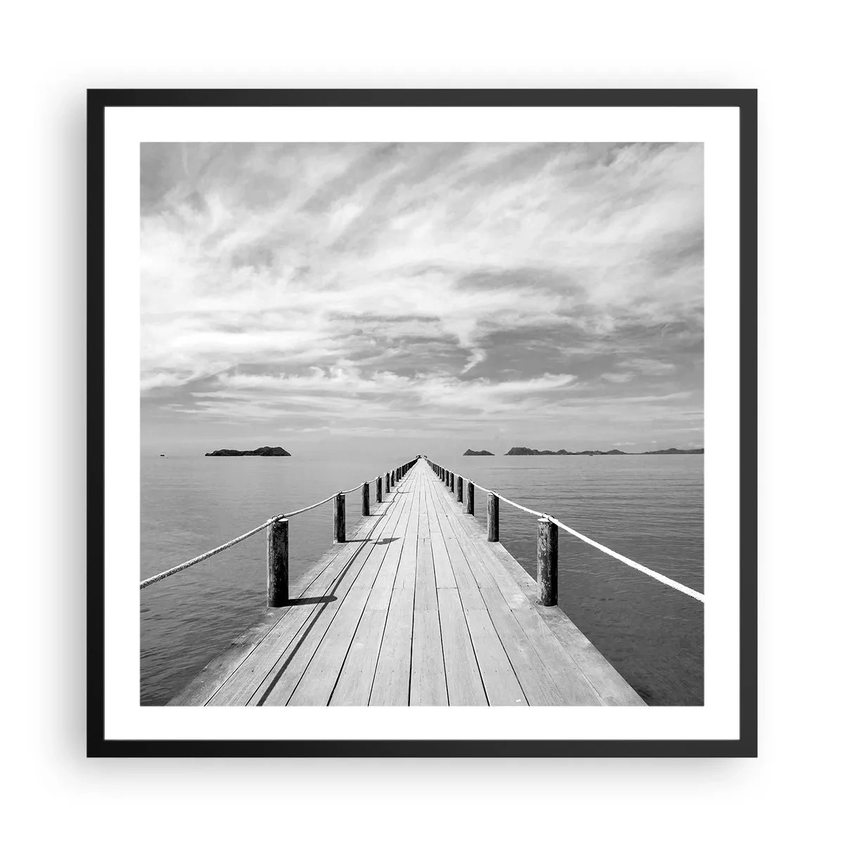 Affiche dans un cadre noir - Poster - Et peut-être un voyage... - 60x60 cm