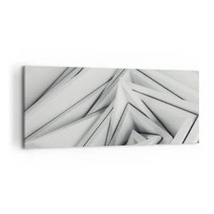 Impression sur toile - Image sur toile - Une composition abstraite de formes géométriques dans des tons de gris. - 120x50cm - Bourgeon d’angles vifs - Décoration murale moderne pour le salon et la chambre ARTTOR