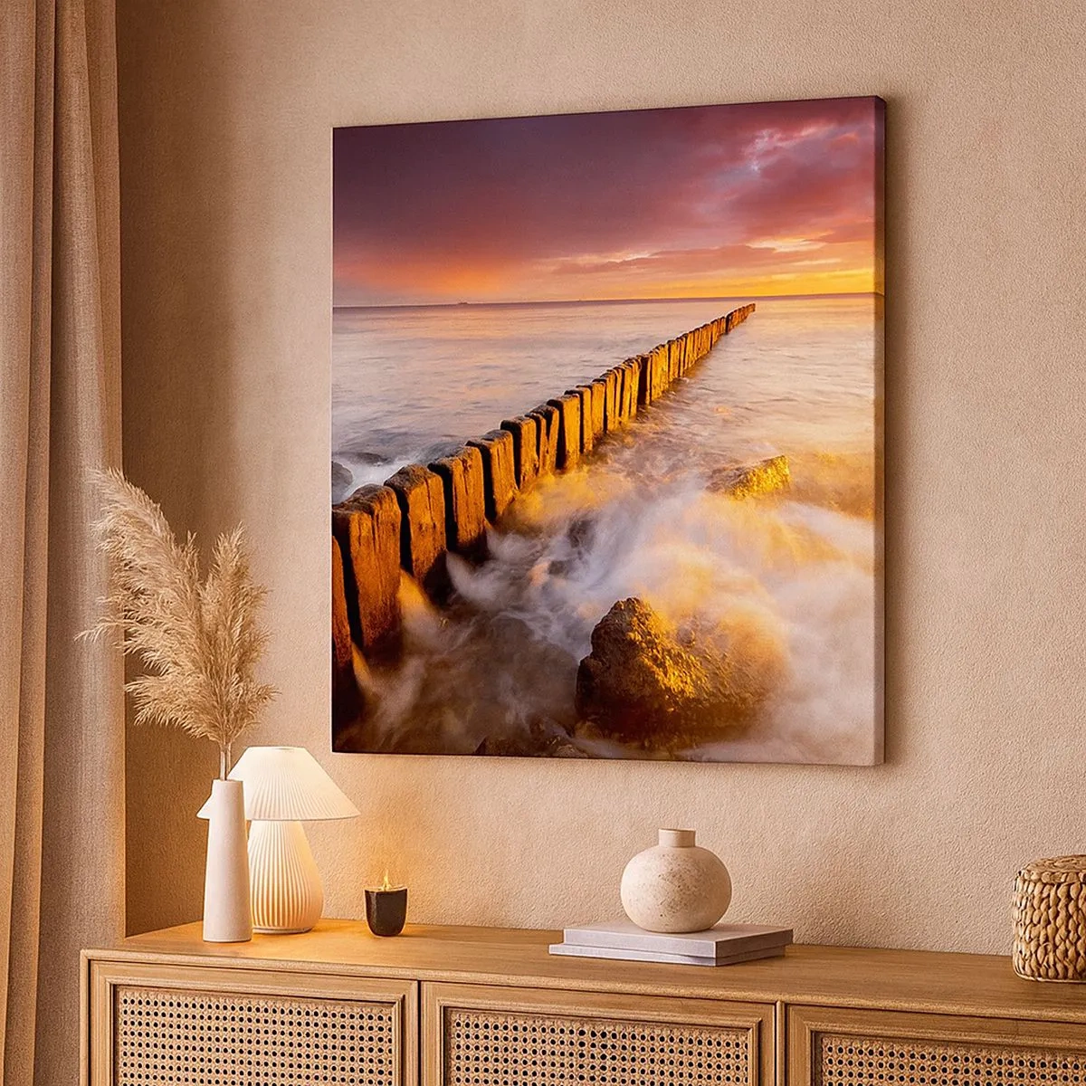 Impression sur toile - Image sur toile - La douceur des vagues - 30x30 cm