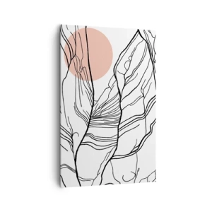 Impression sur toile - Image sur toile - Lignes minimalistes avec un accent géométrique - 80x120cm - Dans un réseau de brindilles - Décoration murale moderne pour le salon et la chambre ARTTOR