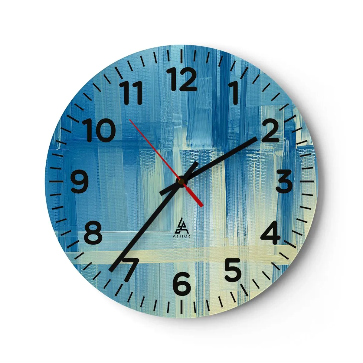Horloge murale - Pendule murale - Composition en turquoise - 30x30 cm