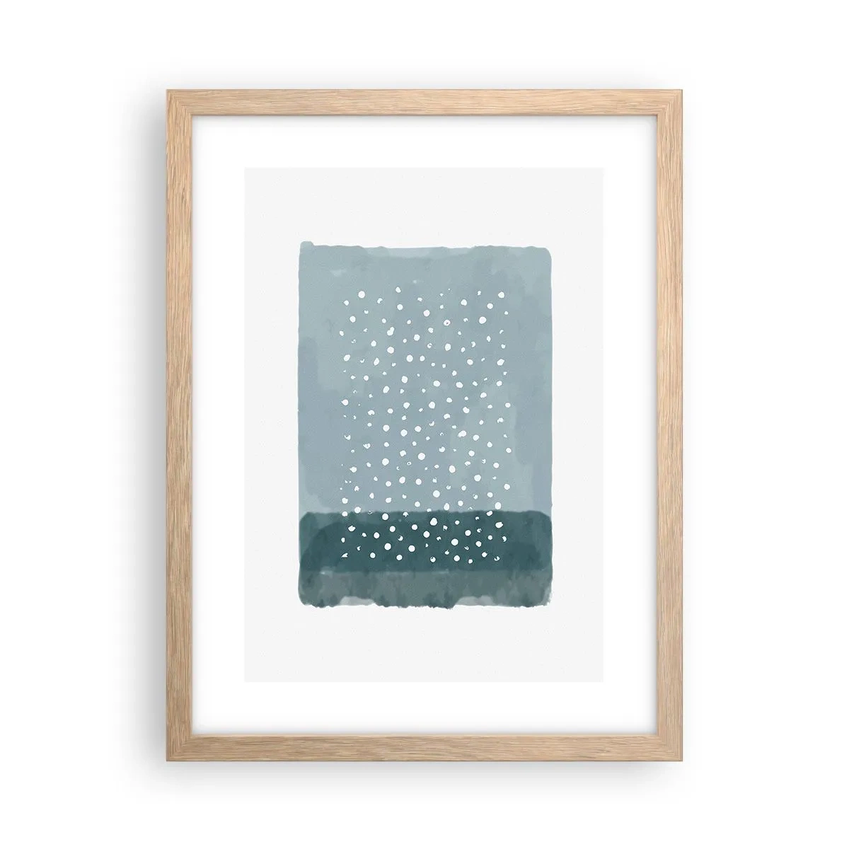 Affiche dans un chêne clair - Poster - Évolution de bleus - 30x40 cm