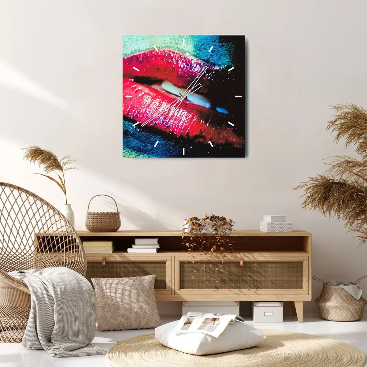 Horloge murale - Pendule murale - Sensuel et dérangeant - 40x40 cm