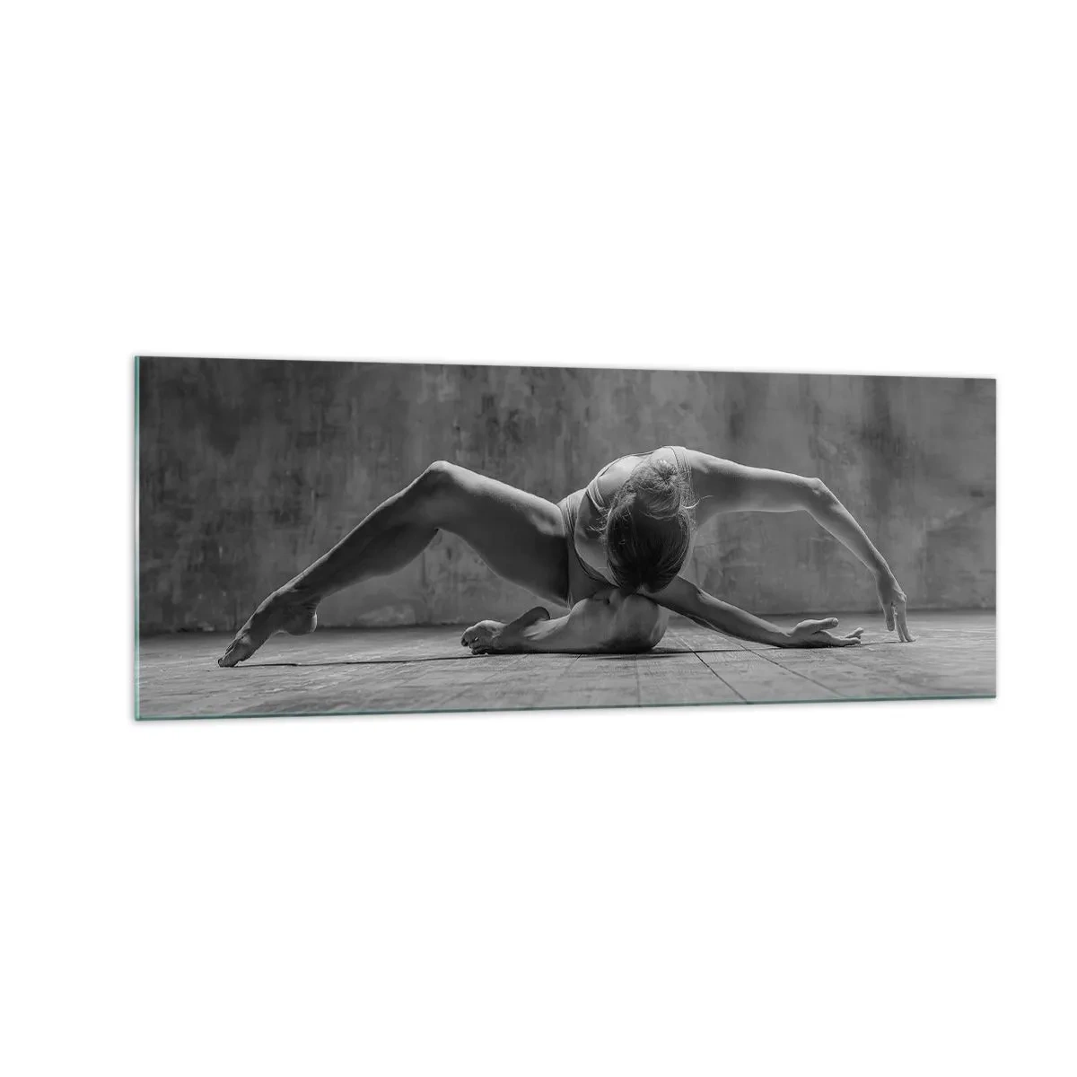 Impression sur verre - Image sur verre - Une danseuse dans une pose artistique - 140x50cm - Symétrie trouvée - Décoration murale moderne pour le salon et la chambre ARTTOR