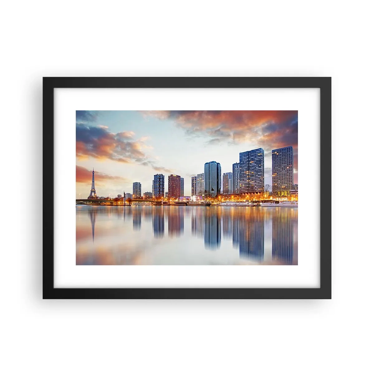 Affiche dans un cadre noir - Poster - La tranquillité monumentale de Paris - 40x30 cm