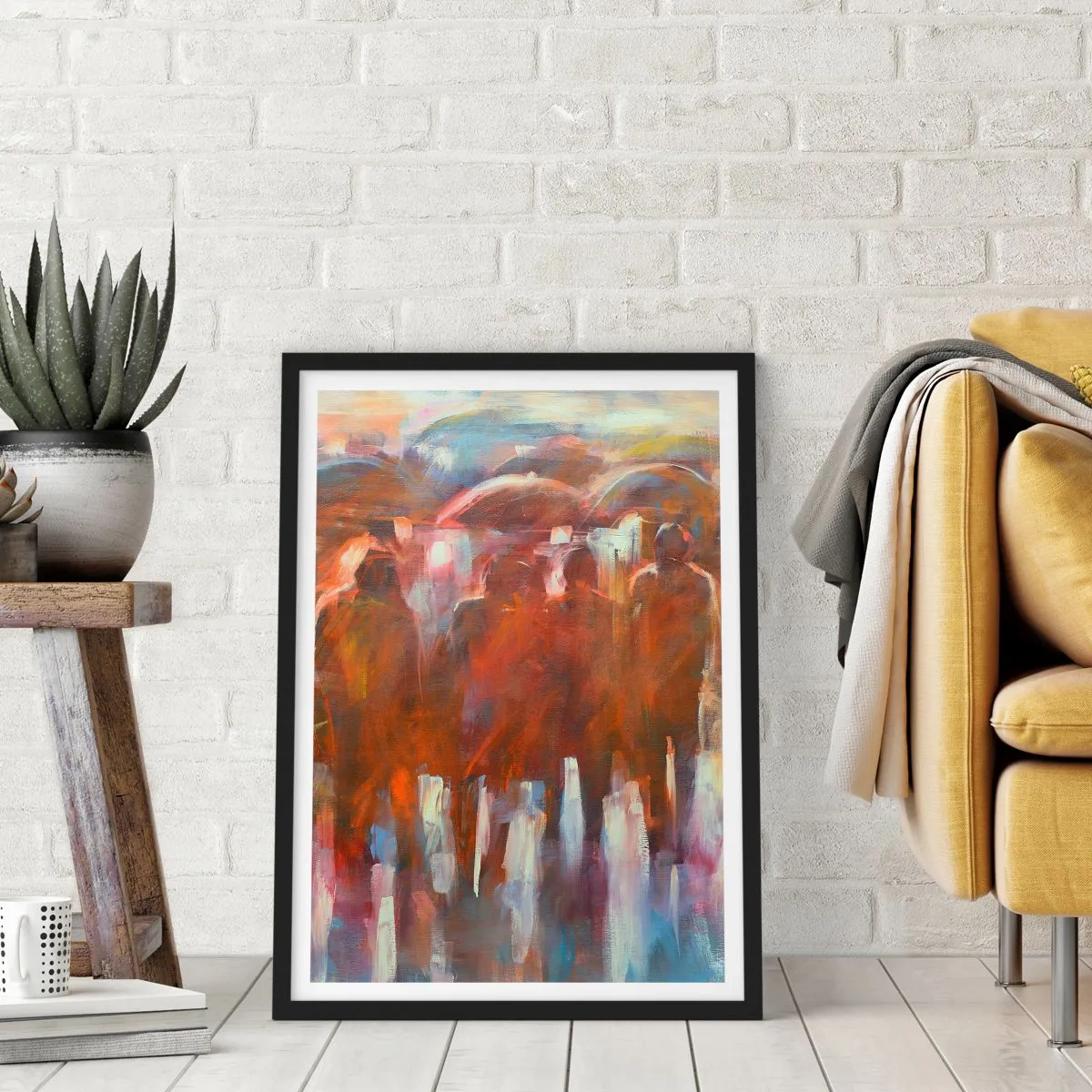 Affiche dans un cadre noir - Poster - Identiques sous la pluie et dans le brouillard - 40x50 cm