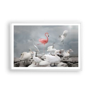 Affiche dans un cadre blanc - Poster - Comment suis-je arrivé là? - 91x61 cm