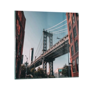 Impression sur verre - Image sur verre - Sur les vagues de la ville - 70x70 cm