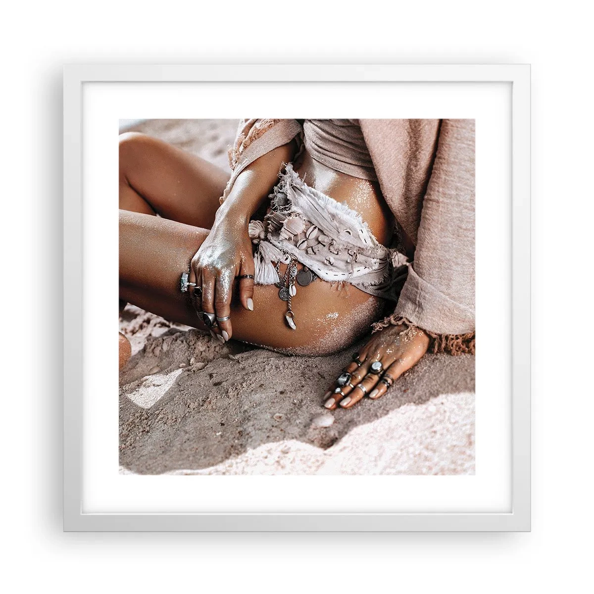 Affiche dans un cadre blanc - Poster - Rejeté par la vague? - 40x40 cm