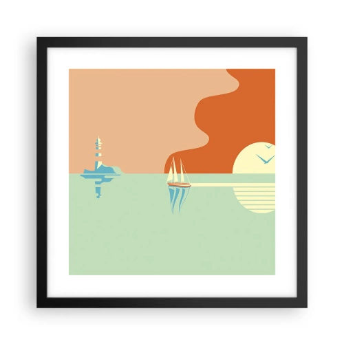 Affiche dans un cadre noir - Poster - Paysage idéal de la mer - 40x40 cm