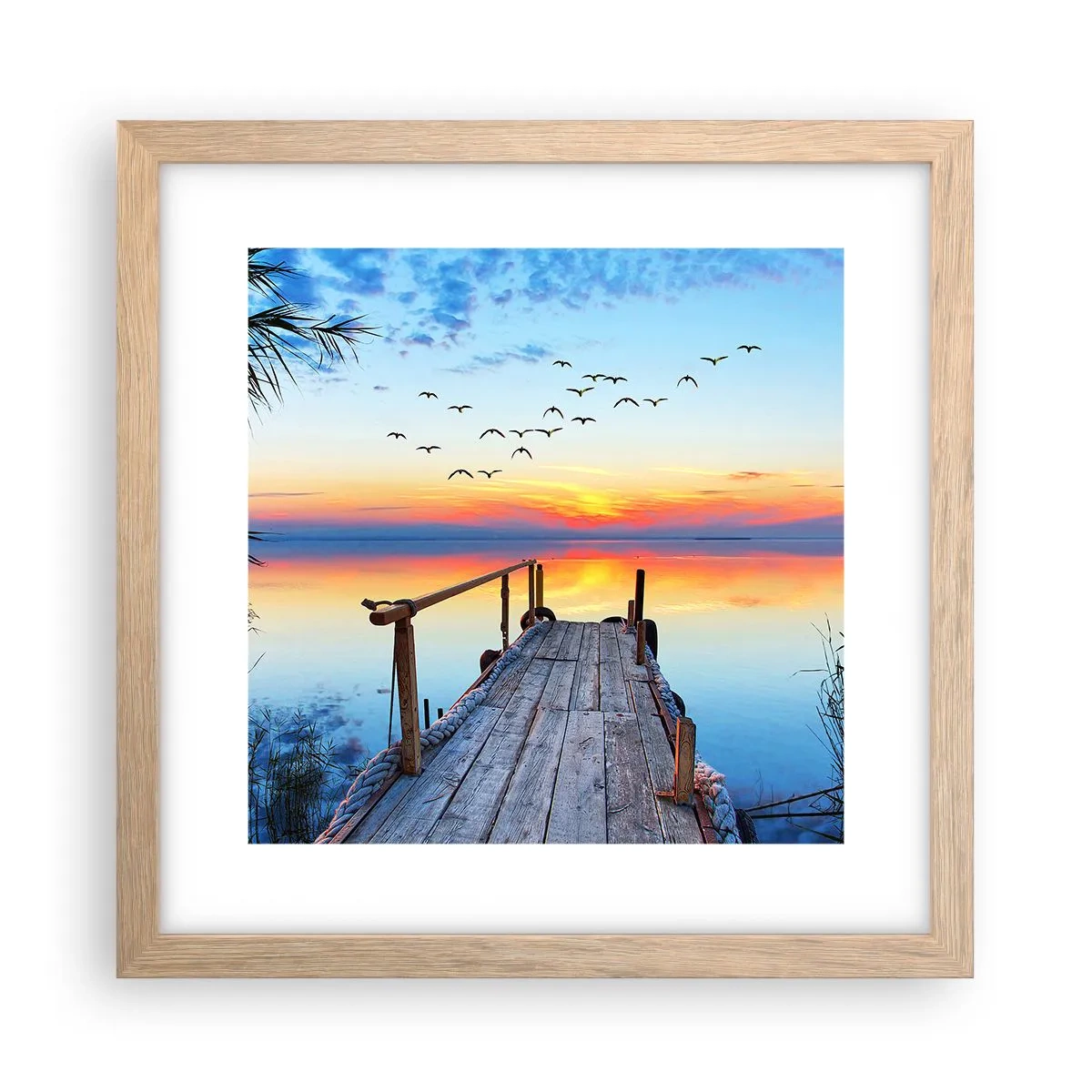 Affiche dans un chêne clair - Poster - Il est temps de rentrer... - 30x30 cm