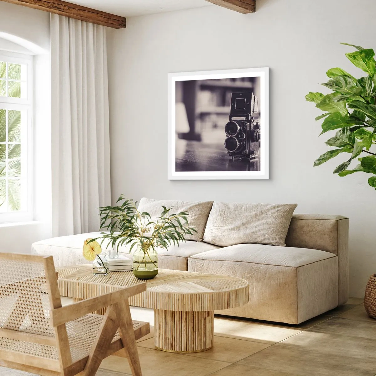 Affiche dans un cadre blanc - Poster - La magie de la photographie ancienne - 40x40 cm