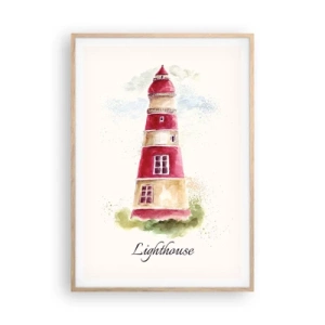 Affiche dans un chêne clair - Poster - Il y a toujours beau temps autour - 70x100 cm