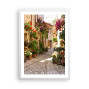 Affiche dans un cadre blanc - Poster - Une inondation de fleurs  - 50x70 cm