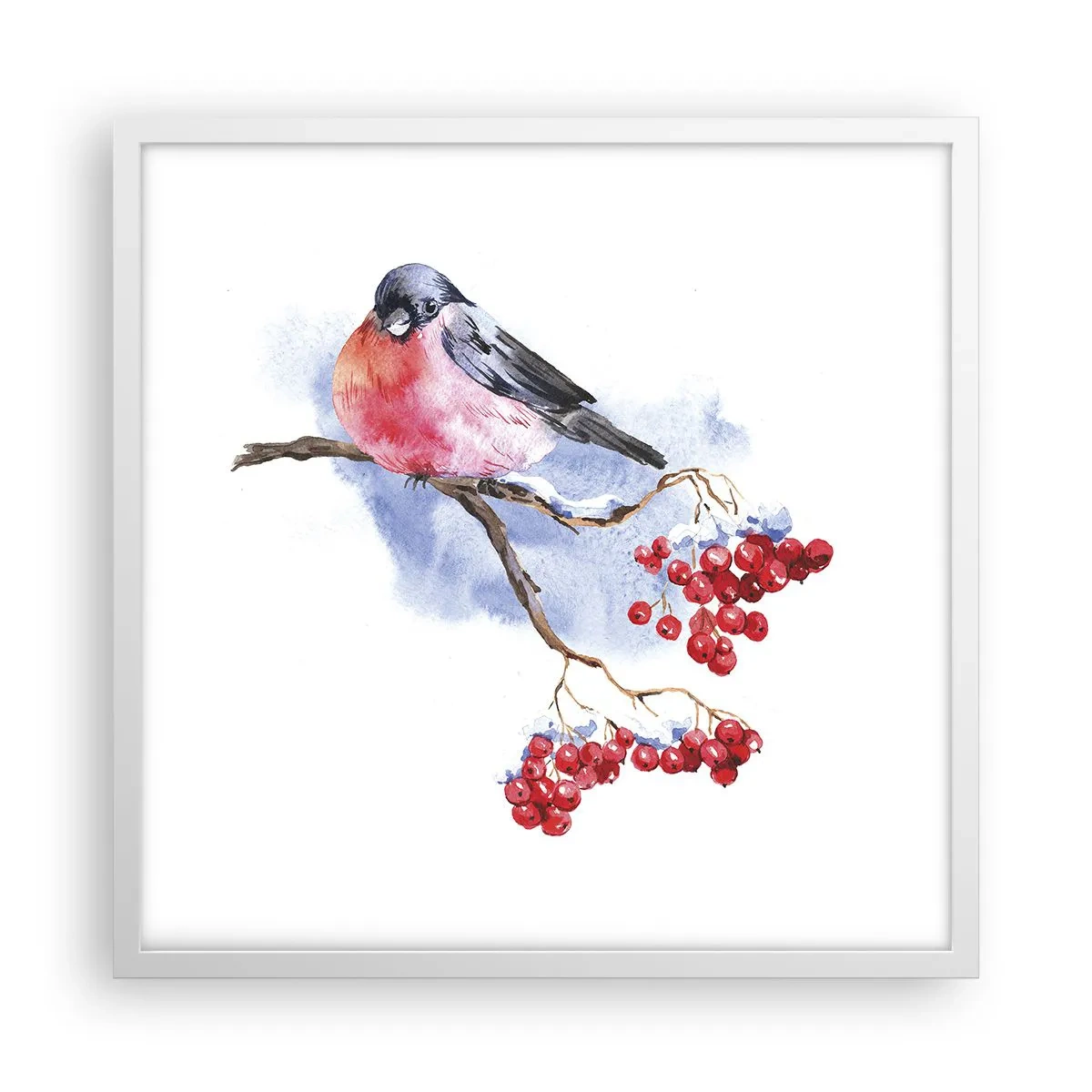 Affiche dans un cadre blanc - Poster - L'hiver en couleurs - 50x50 cm