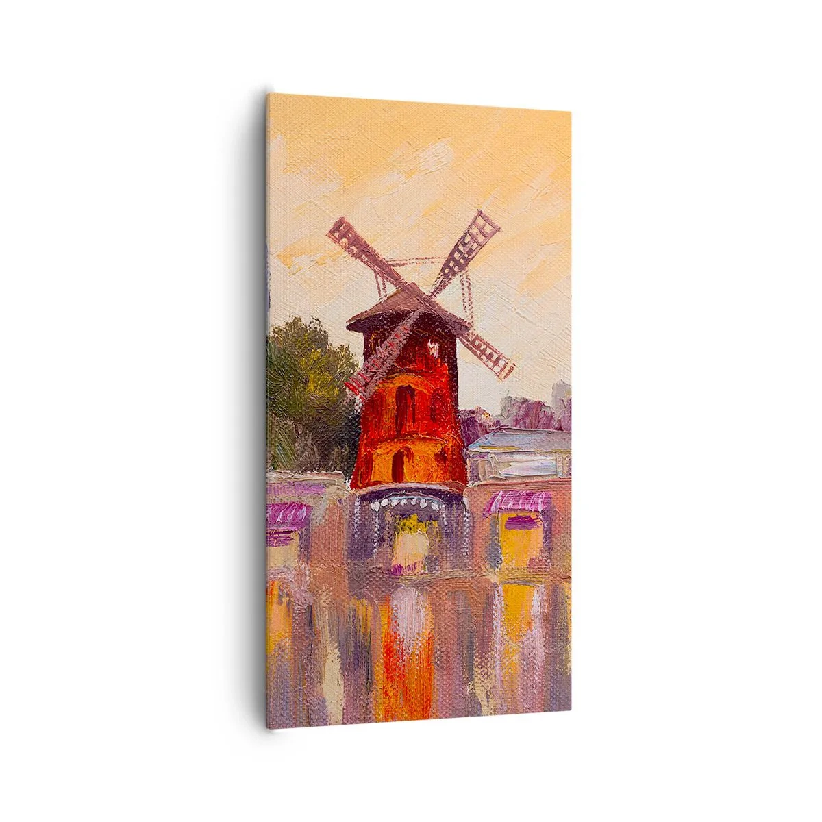 Impression sur toile - Image sur toile - Icones parisiennes – le Moulin rouge - 65x120 cm