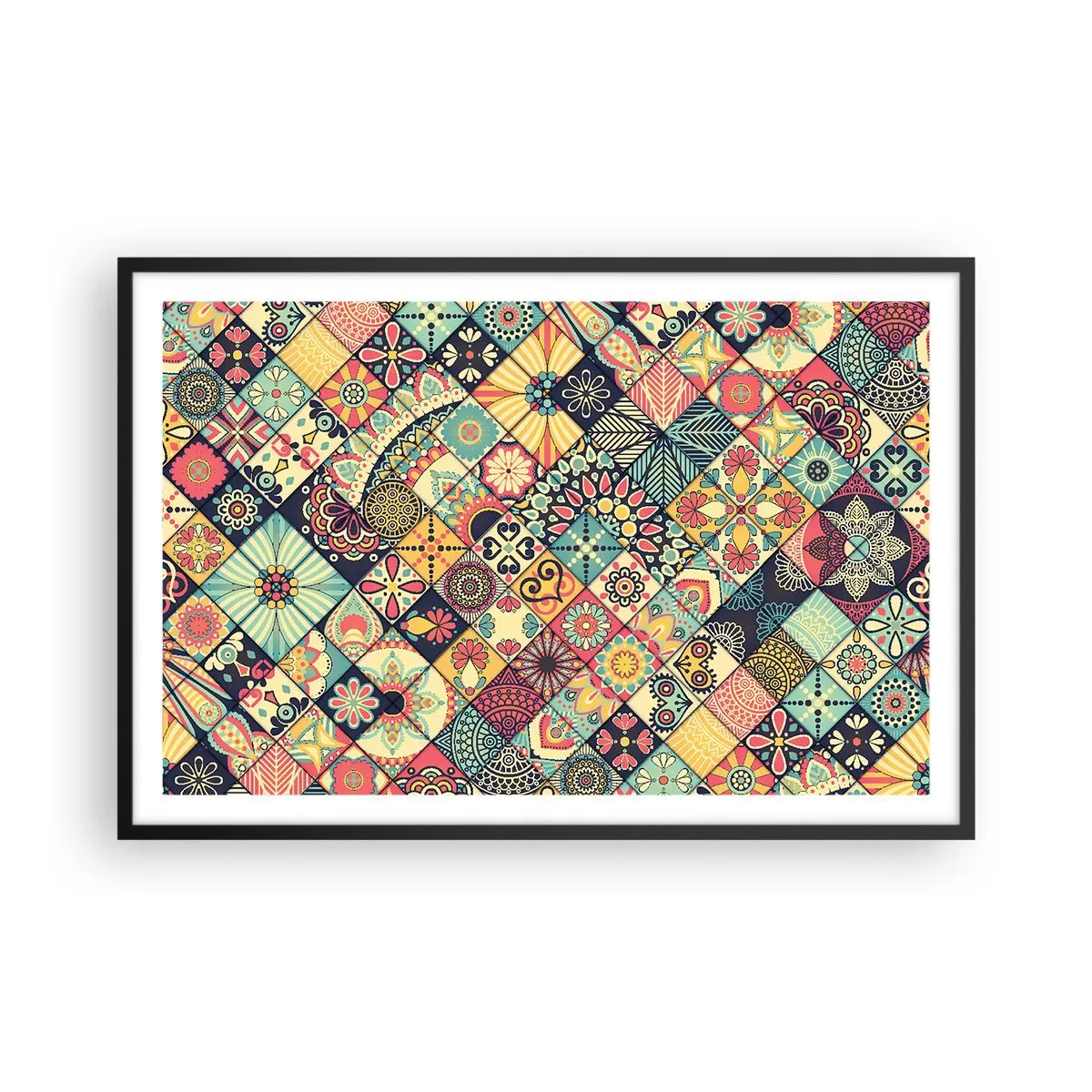 Affiche dans un cadre noir - Poster - Ambiance marocaine - 91x61 cm