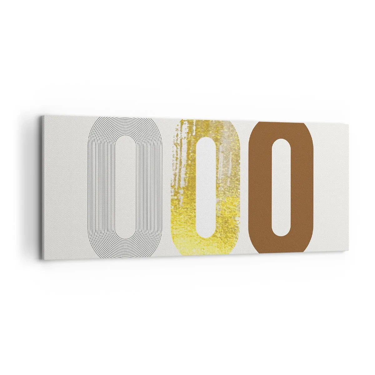 Impression sur toile - Image sur toile - Motif abstrait de trois formes géométriques - 120x50cm - Ooo! - Décoration murale moderne pour le salon et la chambre ARTTOR