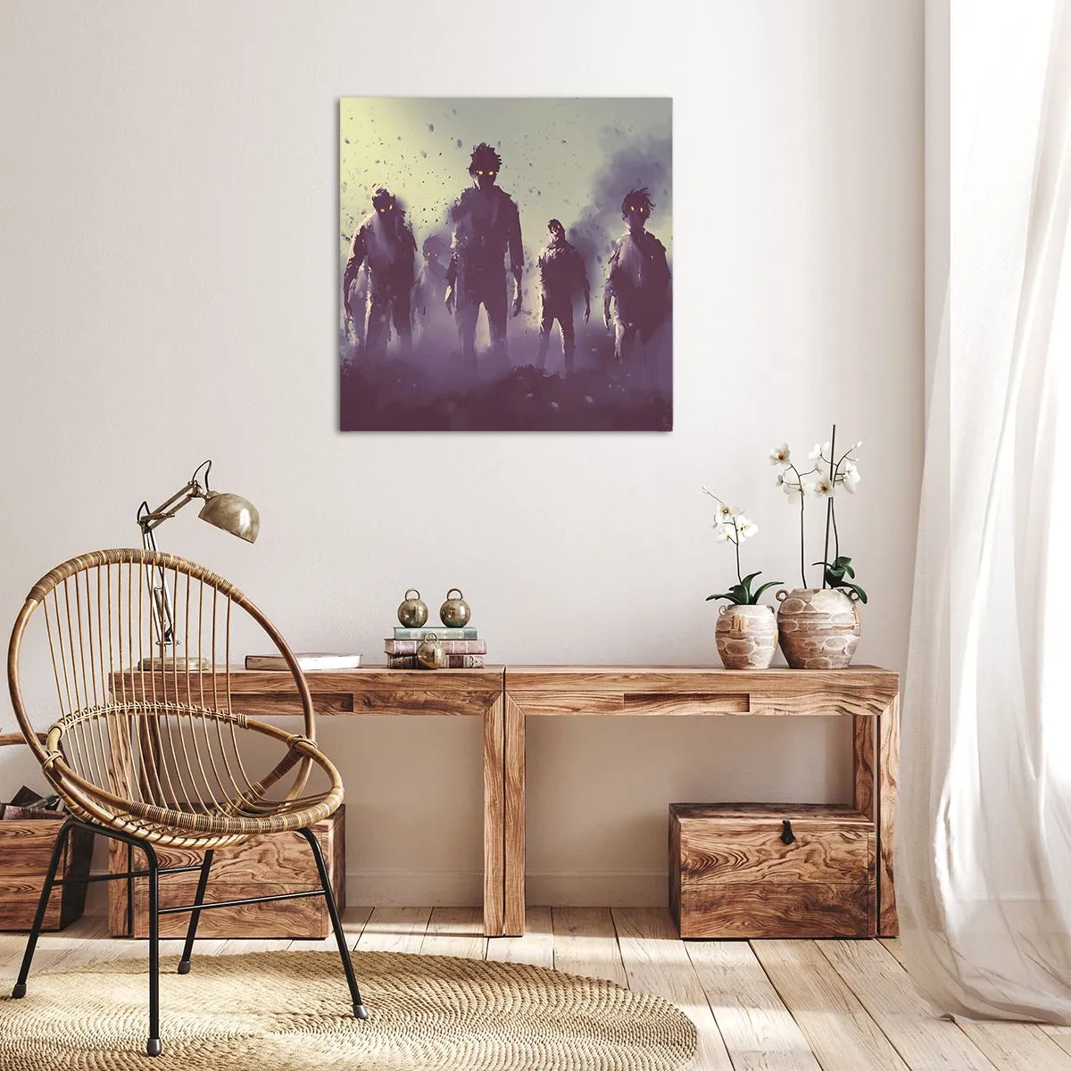 Impression sur toile - Image sur toile - Fais attention! Ils arrivent - 70x70 cm