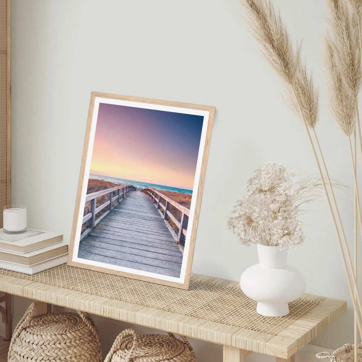 Affiche dans un chêne clair - Poster - Aurore baltique du soir - 61x91 cm