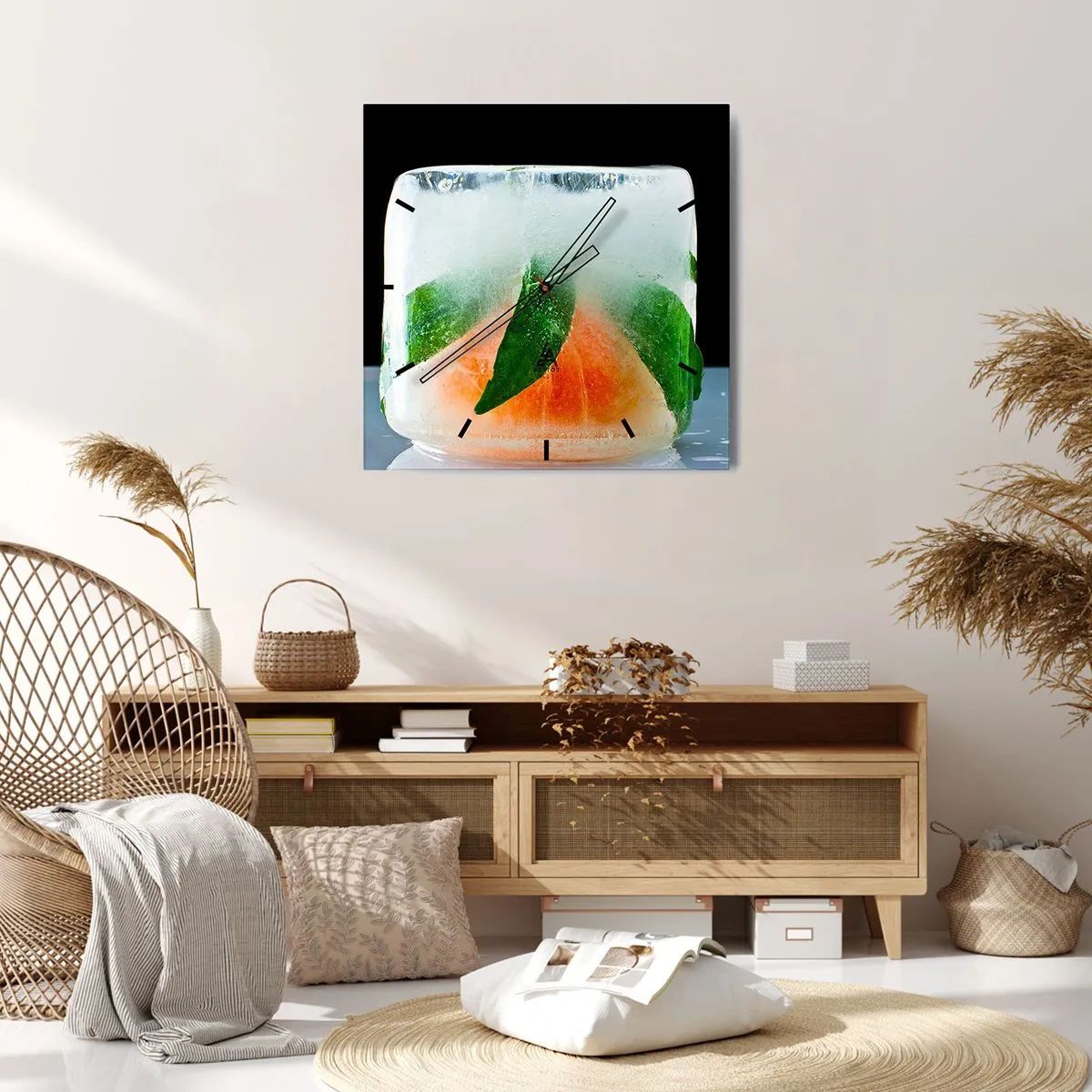 Horloge murale - Pendule murale - Fraîcheur et rafraîchissement - 30x30 cm