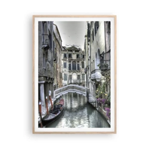 Affiche dans un chêne clair - Poster - Pendant des siècles dans une réflexion silencieuse - 70x100 cm