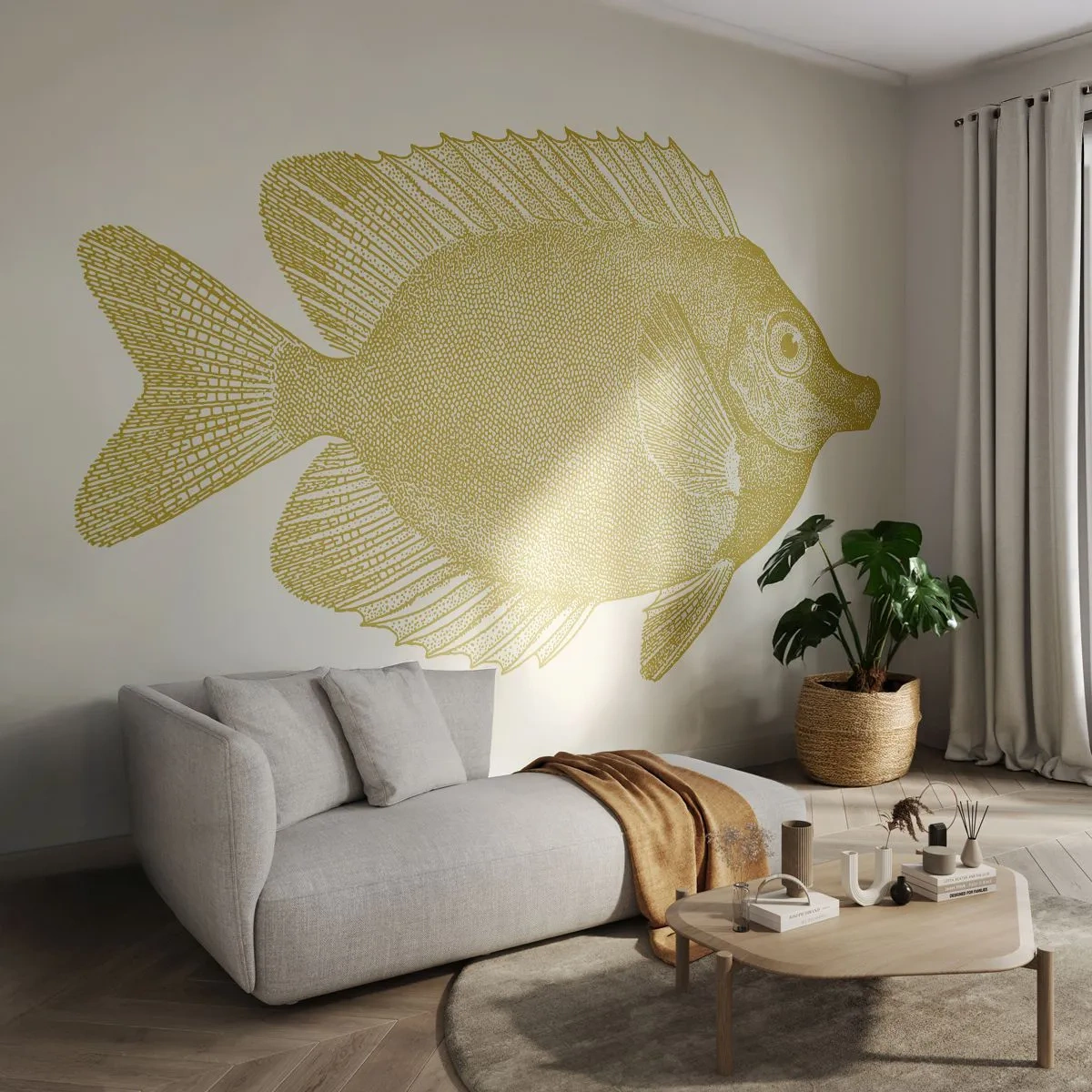 Papier Peint Photo Premium Sand - Du poisson et c'est tout - Poisson, Bord de mer, Animal - 450x315 cm