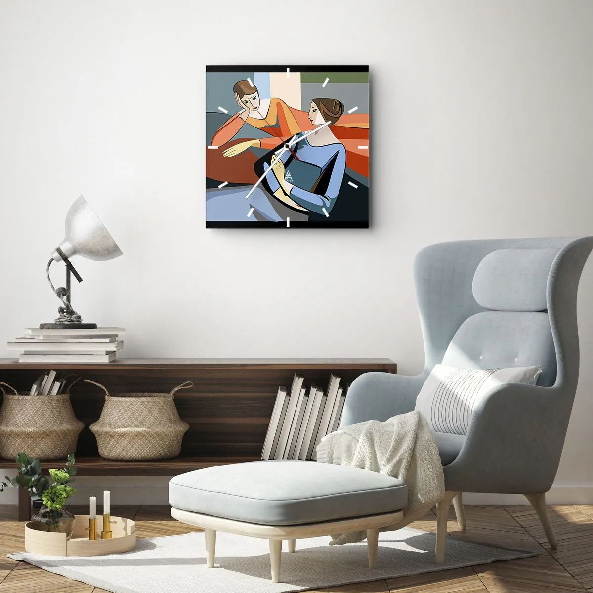 Horloge murale - Pendule murale - Un moment de confiance - 40x40 cm