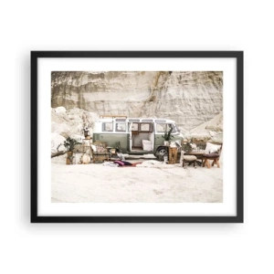 Affiche dans un cadre noir - Poster - Il est temps de commencer le voyage - 50x40 cm