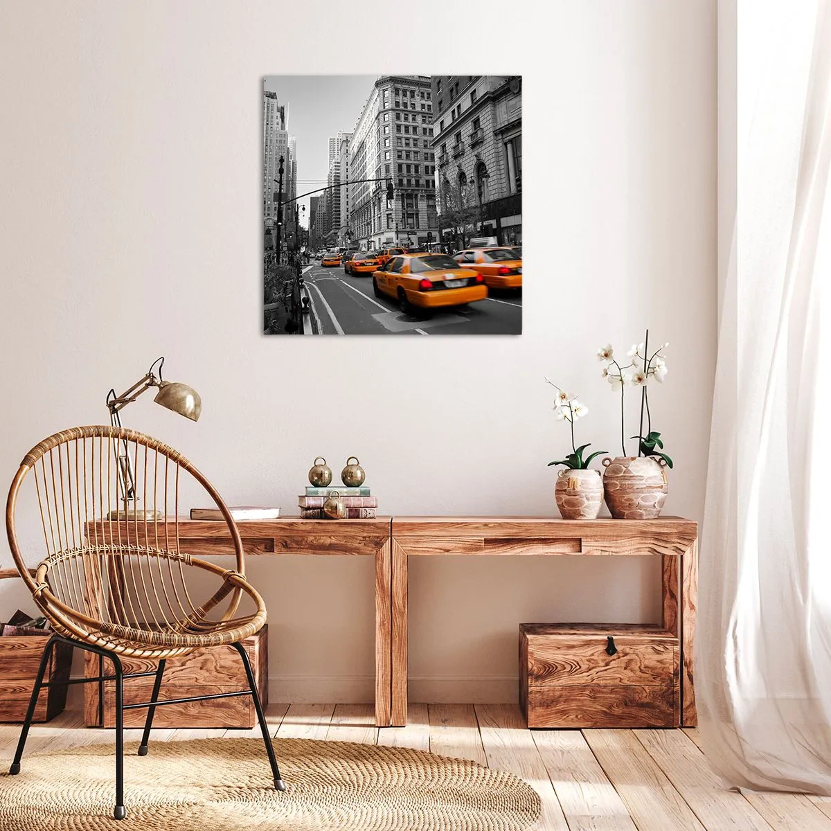 Impression sur toile - Image sur toile - Soleil des grandes villes - 40x40 cm