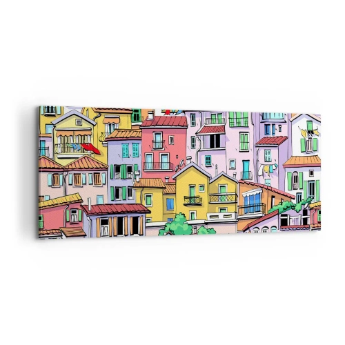 Impression sur toile - Image sur toile - Ville joyeuse - 100x40 cm