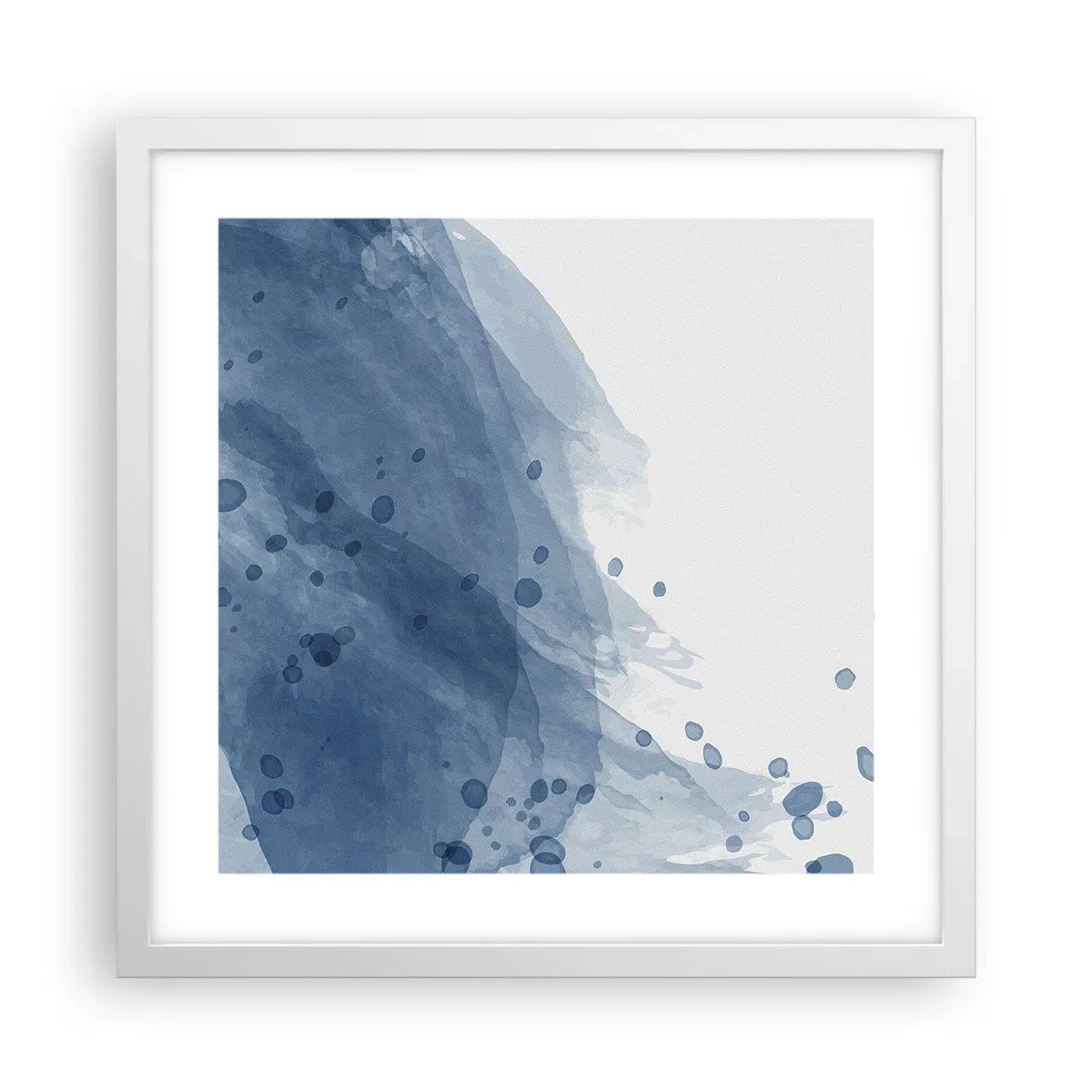 Affiche dans un cadre blanc - Poster - Tulle bleu - 40x40 cm