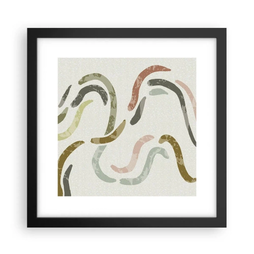 Affiche dans un cadre noir - Poster - Une joyeuse danse de l'abstraction - 30x30 cm