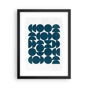 Affiche dans un cadre noir - Poster - Cercles et demi-cercles - 30x40 cm