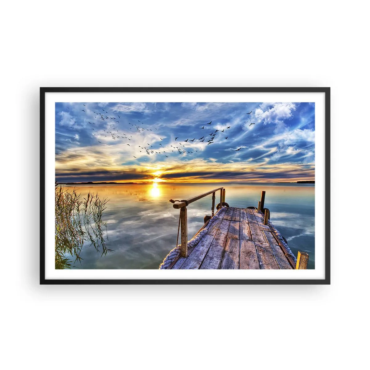 Affiche dans un cadre noir - Poster - Le vent se repose - 91x61 cm
