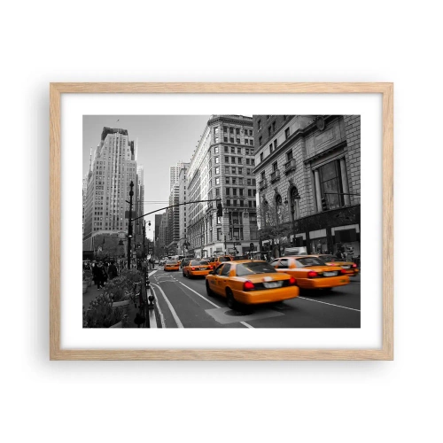 Affiche dans un chêne clair - Poster - Soleil des grandes villes - 50x40 cm