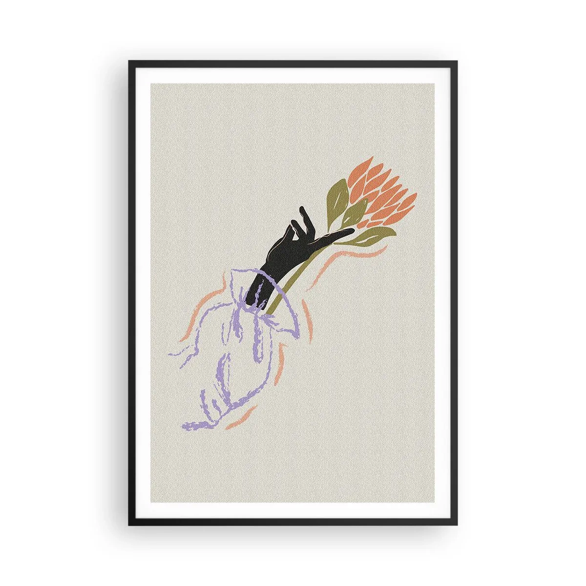 Affiche dans un cadre noir - Poster - Touche fraternelle - 70x100 cm