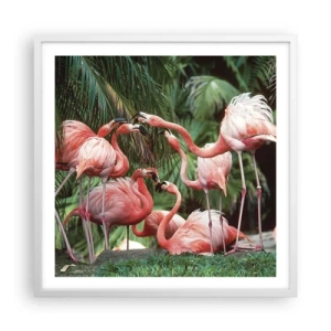 Affiche dans un cadre blanc - Poster - Potins d'après-midi - 60x60 cm