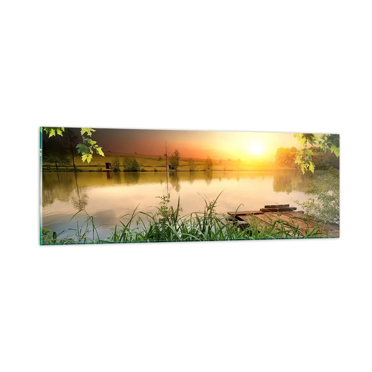Impression sur verre - Image sur verre - Paysage dans un cadre verdoyant - 90x30 cm