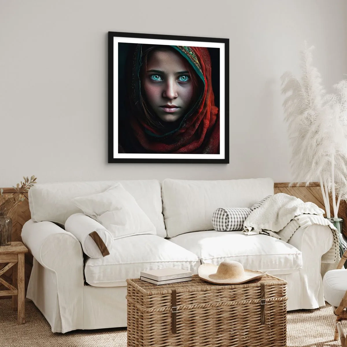 Affiche dans un cadre noir - Poster - Princesse orientale - 40x40 cm