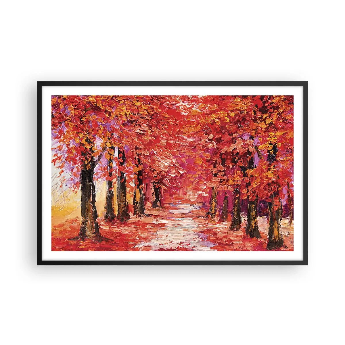 Affiche dans un cadre noir - Poster - Impression d'automne - 91x61 cm