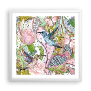 Affiche dans un cadre blanc - Poster - Empêtré dans les vignes - 50x50 cm