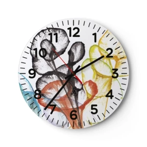 Horloge murale - Pendule murale - Fleurs avec une âme - 40x40 cm