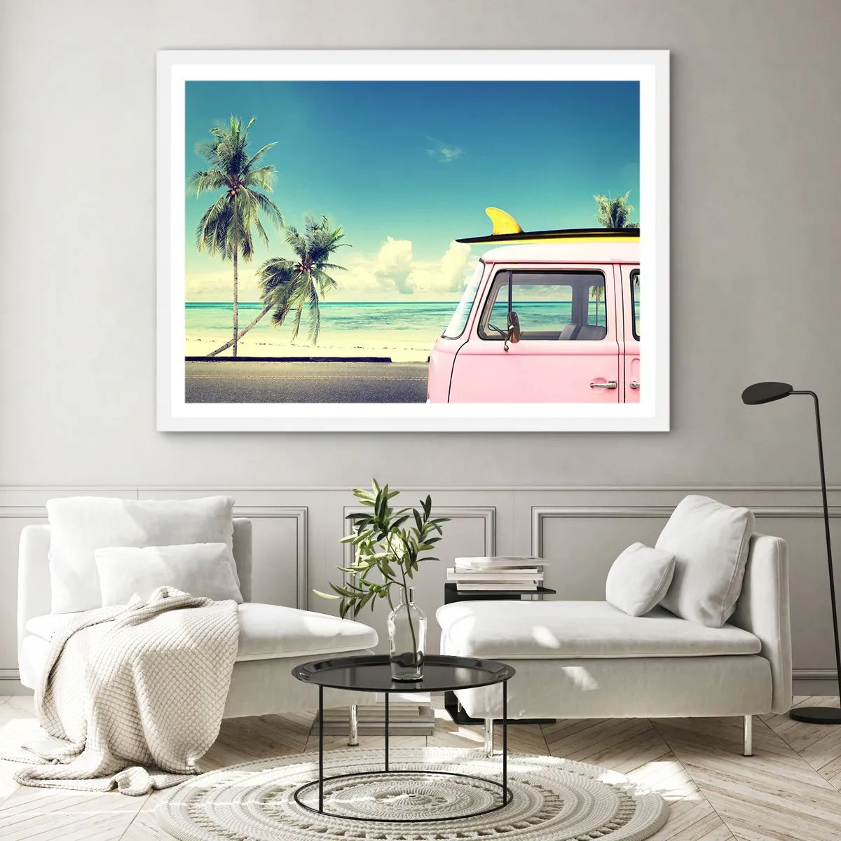 Affiche dans un cadre blanc - Poster - Il est temps de commencer les vacances - 50x40 cm