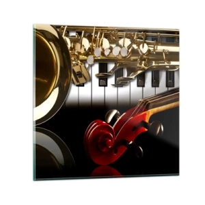 Impression sur verre - Image sur verre - Tôle, bois et ivoire - 60x60 cm