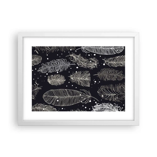 Affiche dans un cadre blanc - Poster - Toile de plumes - 40x30 cm