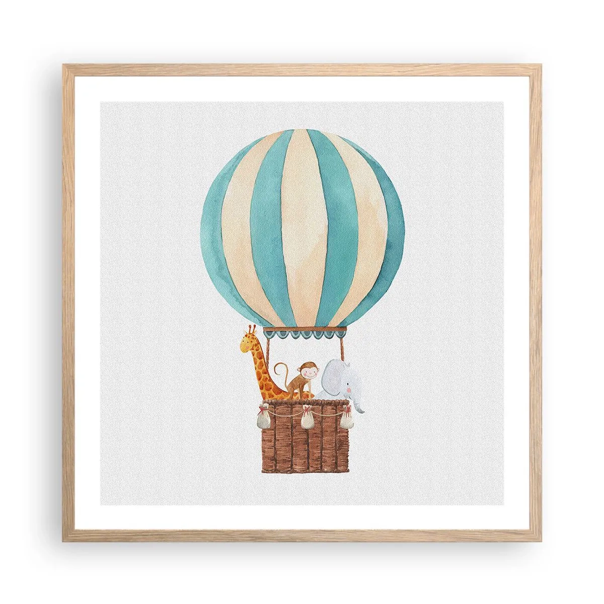 Affiche dans un chêne clair - Poster - Voyage fantastique - 60x60 cm